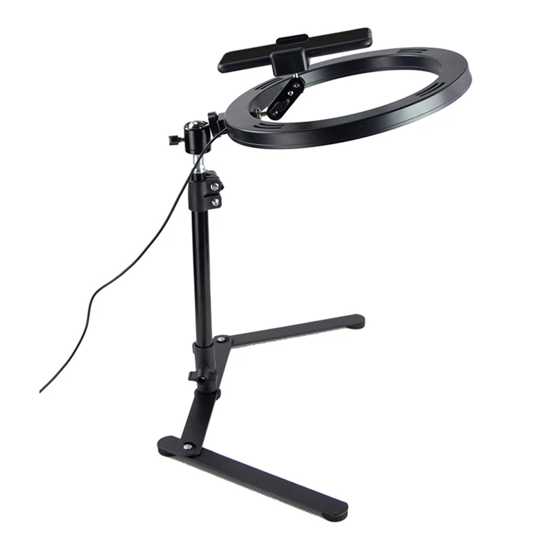 เดสก์ท็อป LED Selfie REMOTE Ring Light LED Selfie Ringlight สําหรับโทรศัพท์ทําอาหารการถ่ายภาพแสง Ringlight พร้อมขาตั้งขาตั้งกล้อง