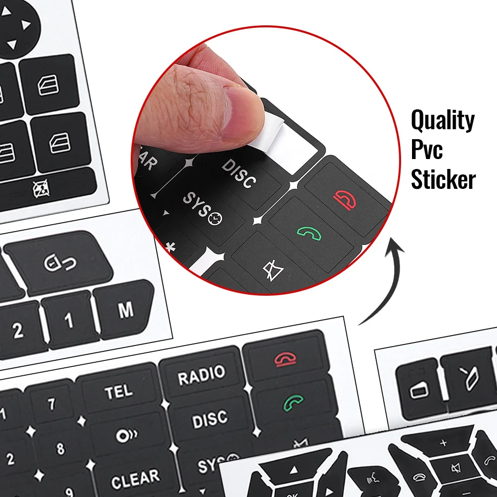 

For Mercedes Car Button Repair Sticker Decals Stickers For Benz GLK350 C Class CLS C218 SLK W172 W204 W212 W218 W207 Accessories