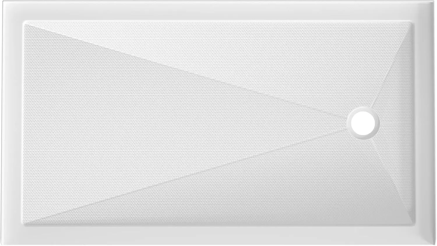 

DeerValley 60"L X 34"W Single Threshold Shower Base in White, Rectangle Acrylic Shower Pan with Right Drain Location, Non-slip D