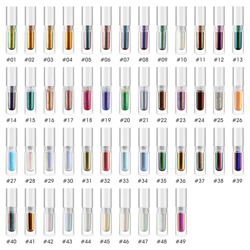 49 Colors Optical Chameleon Highlight Eyeshadow Liquid Waterproof Quick-Drying Long-Lasting Shiny Sparkling Makeup for Women