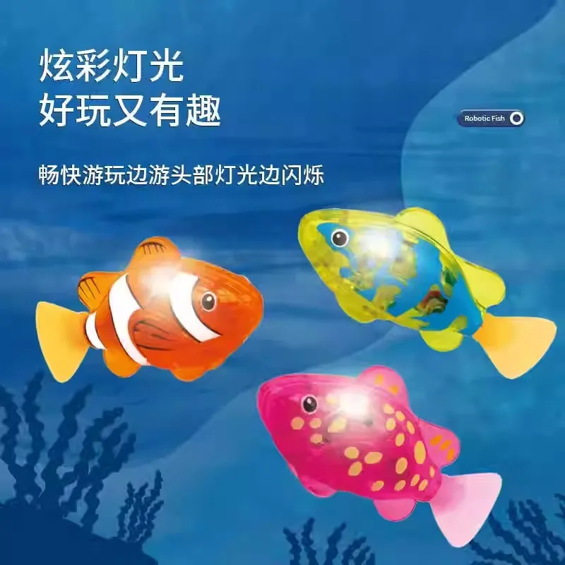 Hot Selling Electric Swimming Fish Toy Realistic Light-Up Induction Robotic Fish Electronic Pet Water Toy For Bath Time Play - view 4