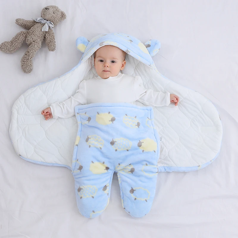 Soft Newborn Baby Sleeping Bags Cartoon Thicken Winter and Autumn Baby Wrap Blankets Envelope Newborn Sleepsack 0-9 Months