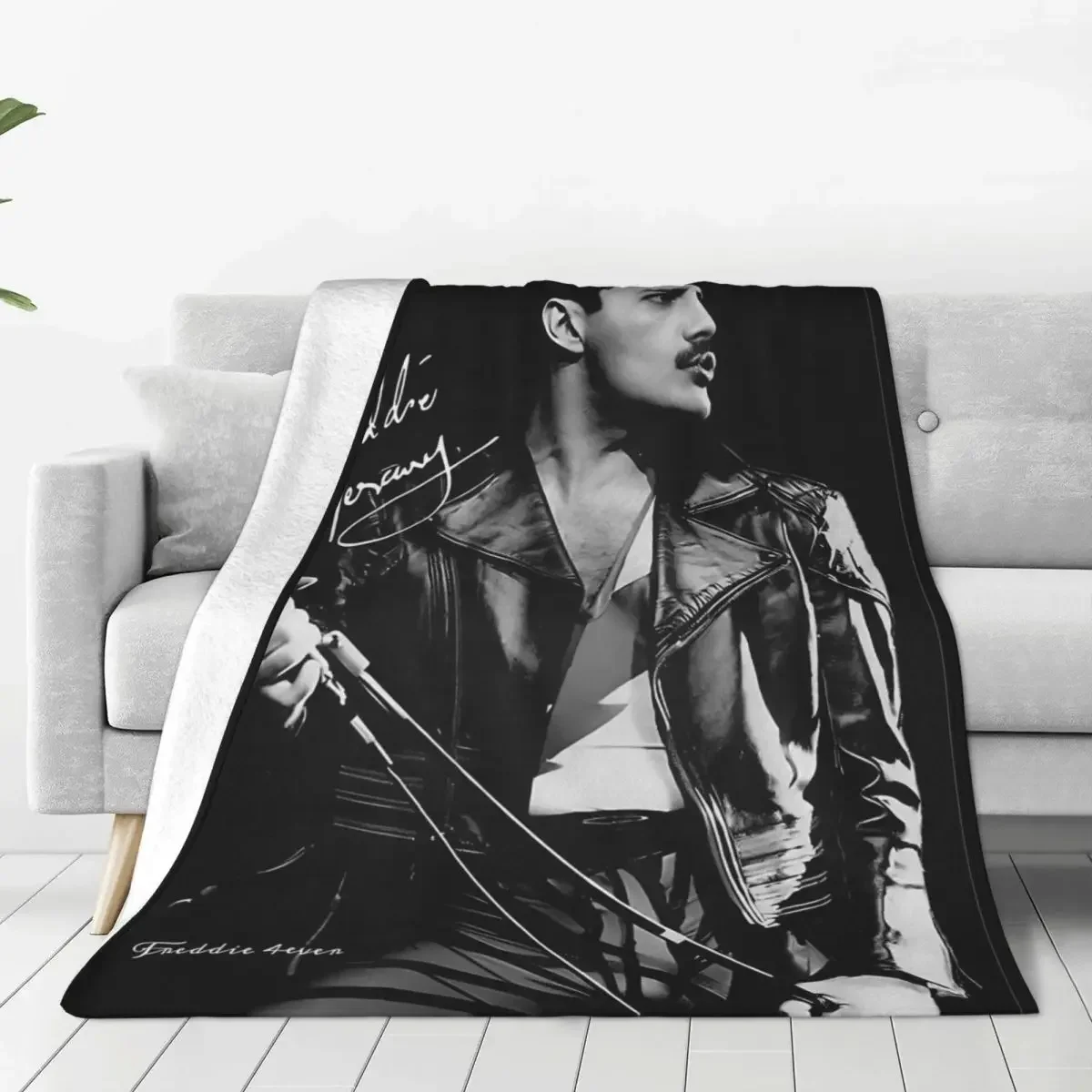 Freddie Mercury Music Band Blanket Queen Band Fleece Throw Blankets Bedding Couch Decoration Lightweight Bedsprea