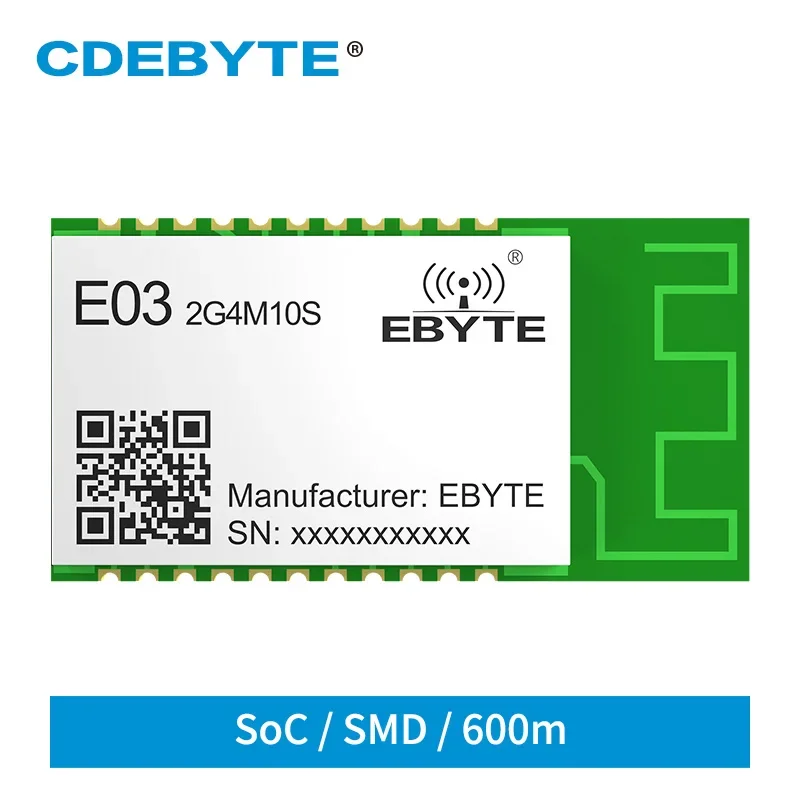 TELINK TLSR8359 Long Range 600m 2.4G ISM Band 10dBm Ebyte E03-2G4M10S 512KB Flash PCB Antenna 3.3V 32 Digit MCU GPIO TCXO Module