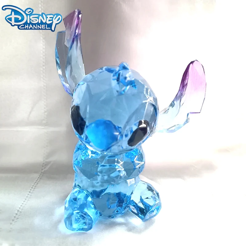 Disney Resin Crystal Stitch Decoration for Display Cartoon Cuteness Children Party Decoration Gift Car Decoration Cute