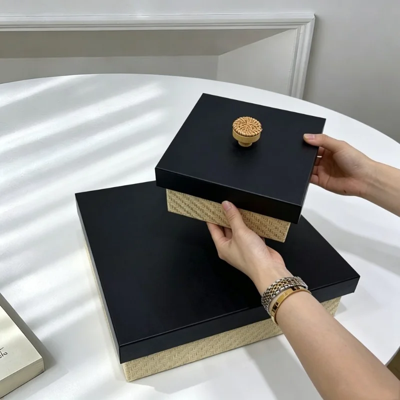 Leather Jewelry Storage Box Women Rings Bracelet Storage Box Bathroom Sundries Organizer Boxes Home Wooden Decoration Tray