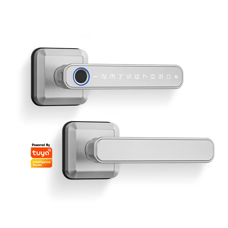 Tuya APP Fingerprint Lock Electronic Smart Door Lock Digital Keypad Code Key Card Remote Control Adjustable Home Apartment