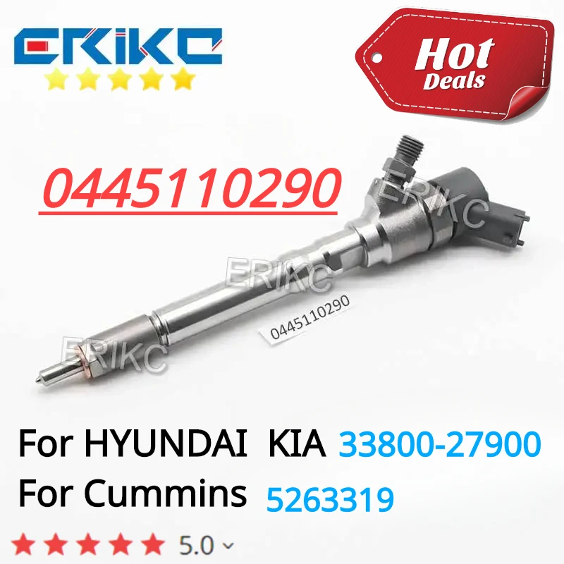 

New 0445110290 Diesel Engine Injector 0 445 110 290 Auto Parts Fuel Injection Nozzle for HYUN-DAI 33800-27900 Cummins 5263319