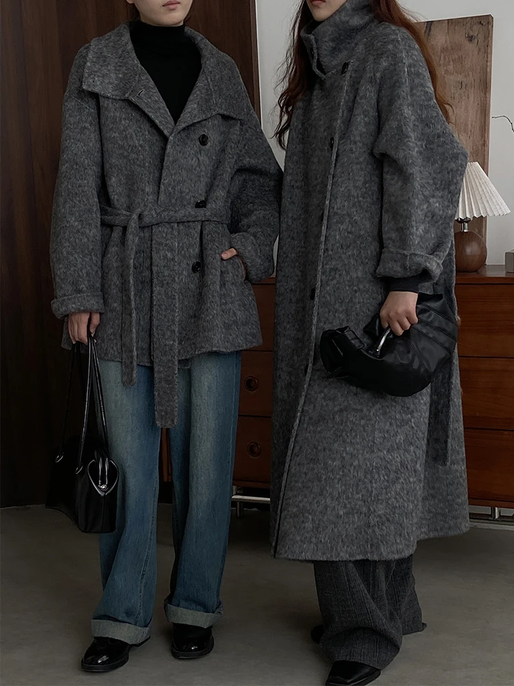 

Двустороннее шерстяное пальто Camere с ручной вышивкой для женщин в глаз, цветочный узор, утягивающий дизайн, корейский Sle Commute Faion