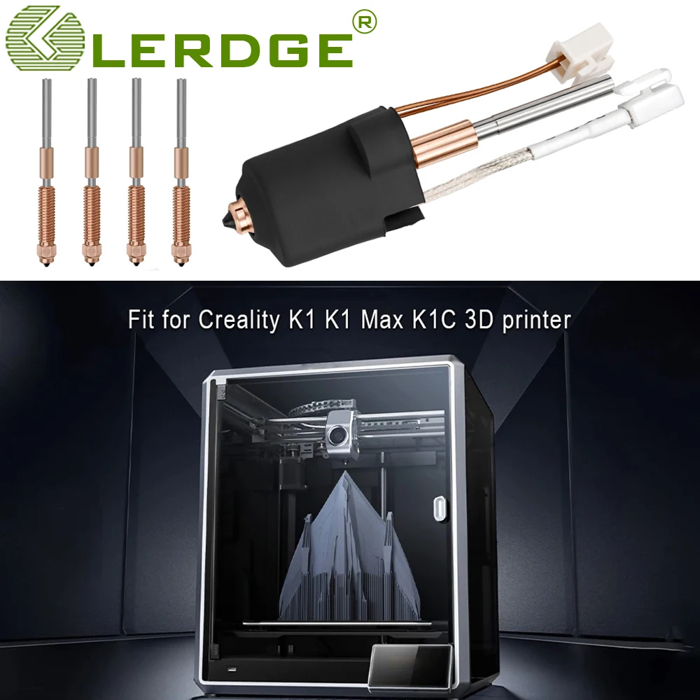3D Printer Parts for Creality K1 Max K1C Hotend Kit Quick Swap Ceramic Heating Block Kit 0.4 0.6 0.8mm Nozzle K1/K1 SE Hot end