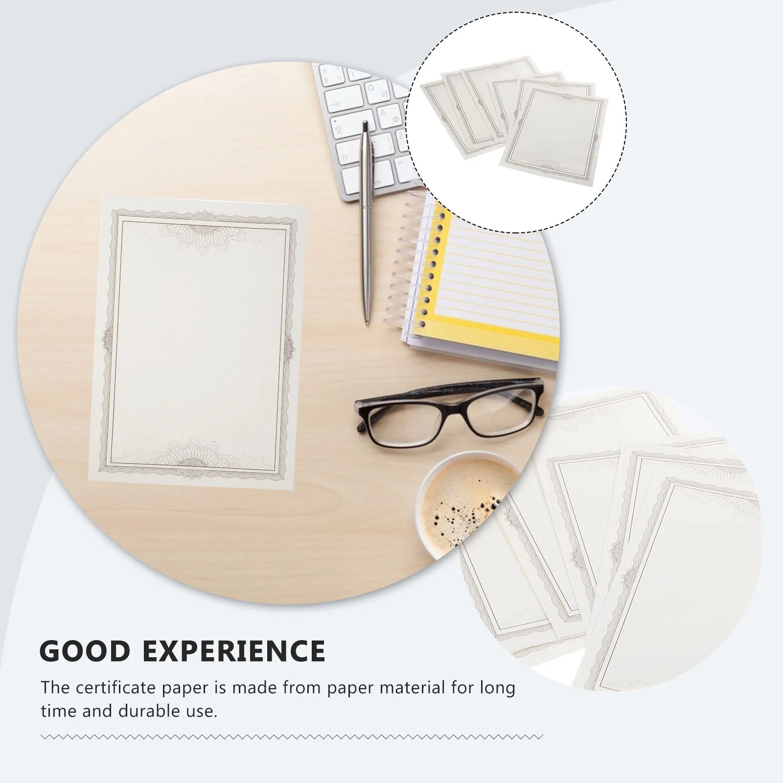 

6 листов кофейного цвета, записываемая бумага для печати, внутренний сердечник, наградовые документы, пустые страницы для сбора выпускных