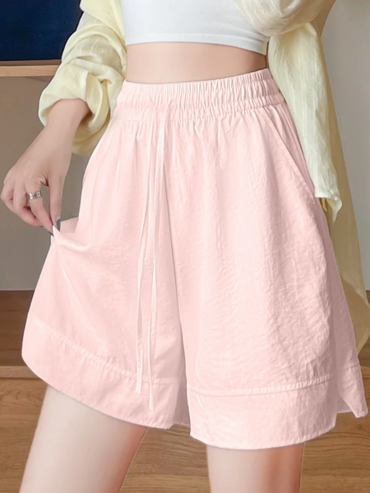 Quick Drying Shorts for Women New Summer Outerwear Loose Casual Plus Size Ice Silk Five Quarter Pants Women Shorts Commute Pants