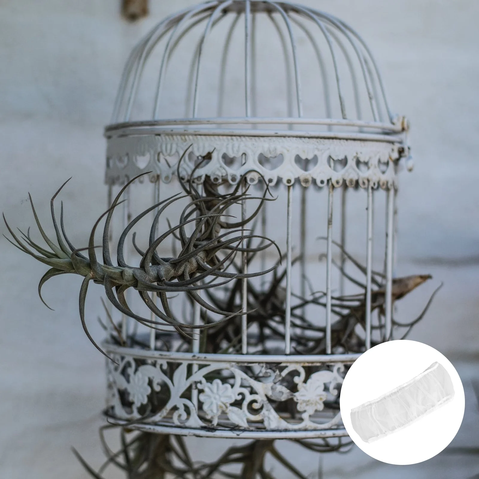 

Mesh Bird Cage Skirt Cover Size M White Heavy Duty Catcher Net Shell Airy Fabric Secure Fit Prevents Floor Mess