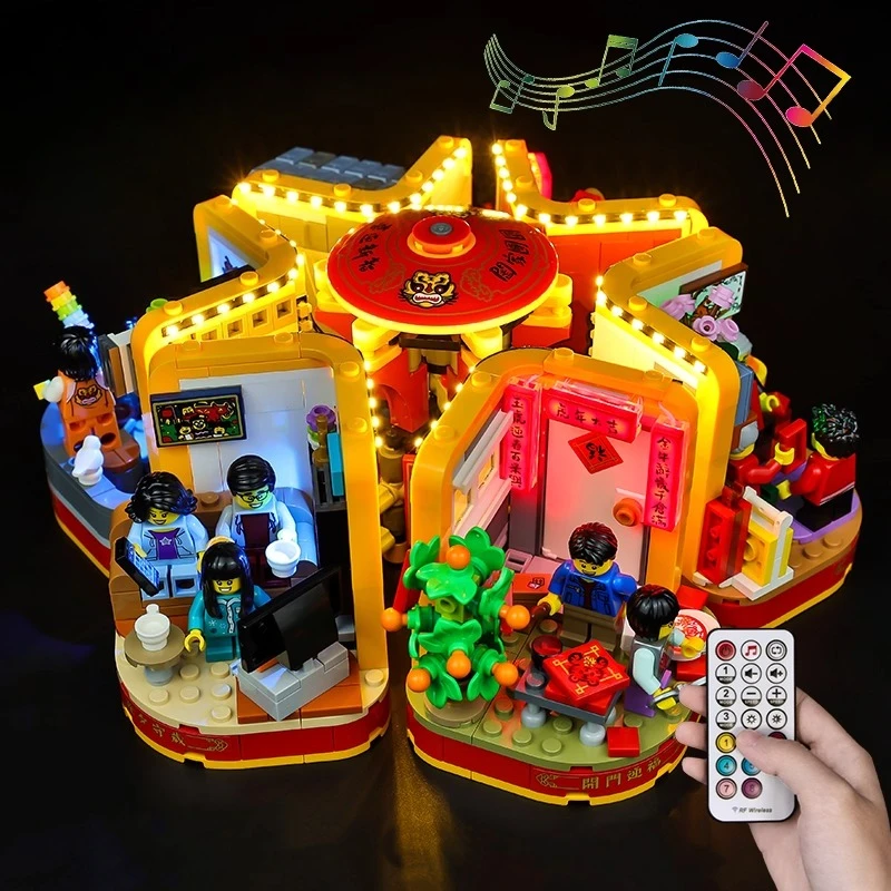 

Комплект светодиодного освещения, подходящий для традиций лунного Нового года 80108 (не включая строительные блоки)