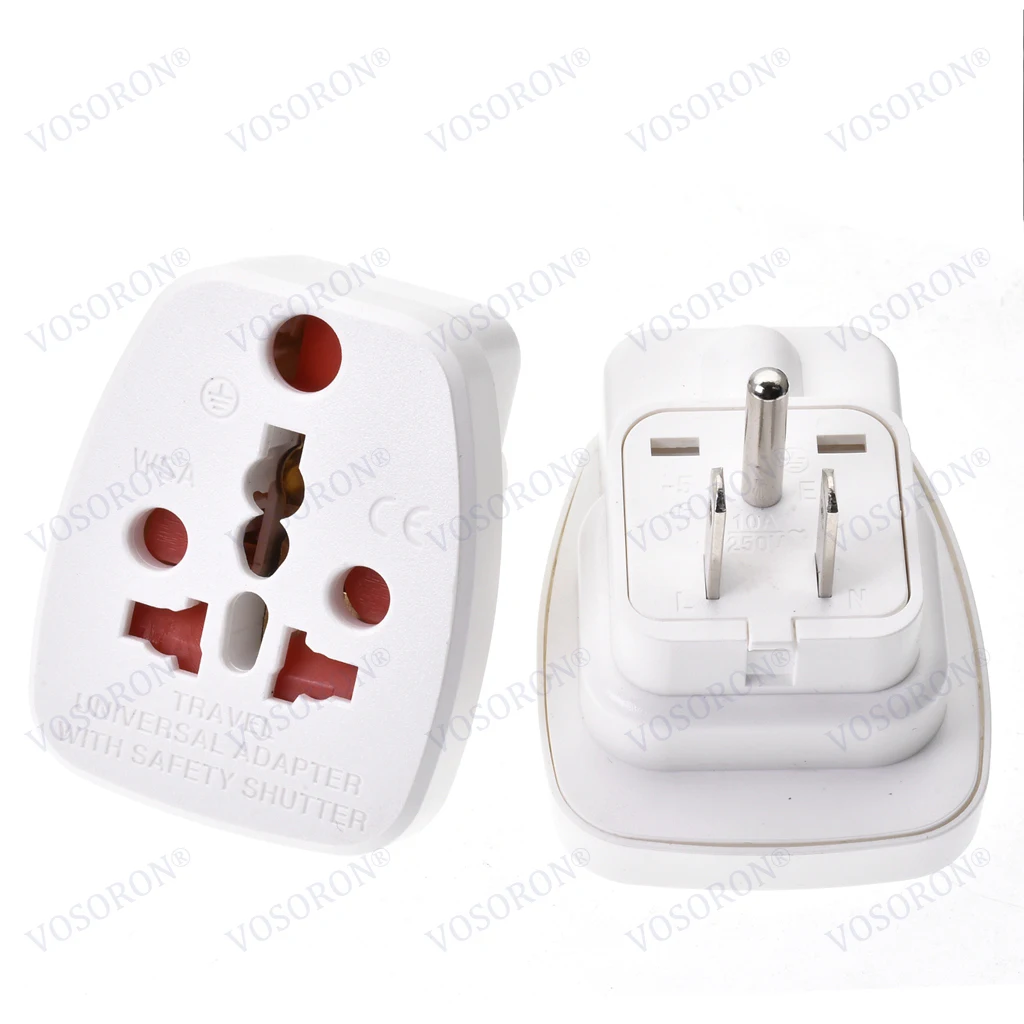 

Universal Travel Adapter,Convert EU/UK/AU/India/SA/CN/JP/Asia/Italy to US Type B Outlet, 3-Prong Grounded for USA Thailand