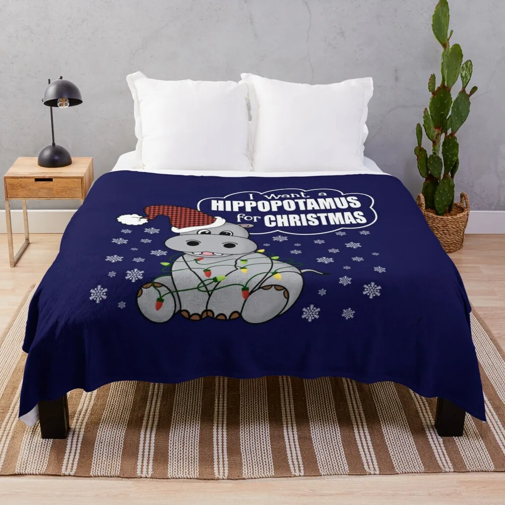 

I Want a Hippopotamus for Christmas 2 Throw Blanket wednesday blankets and throws Blankets