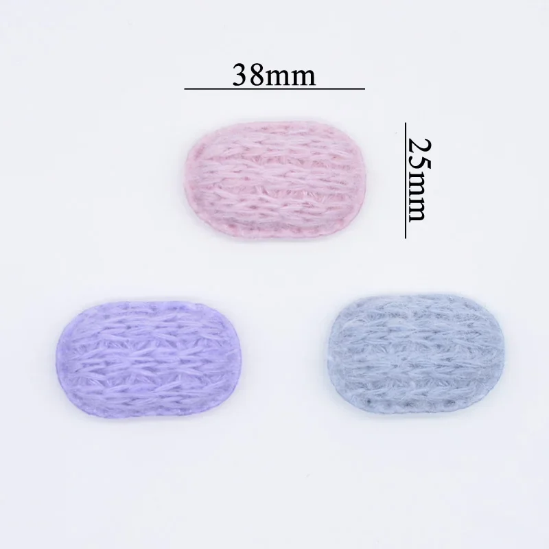 24Pcs 38*25mm Knitting Pattern Woolen Fluffy Clip Applique for Clothes Sewing Patches DIY Headwear Hair BB Clips Accessories