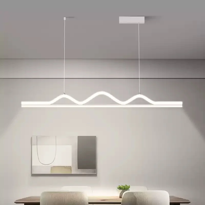 Light luxury pendant lamp modern minimalist dining room dining table bar European long wave bar counter art lighting fixtures