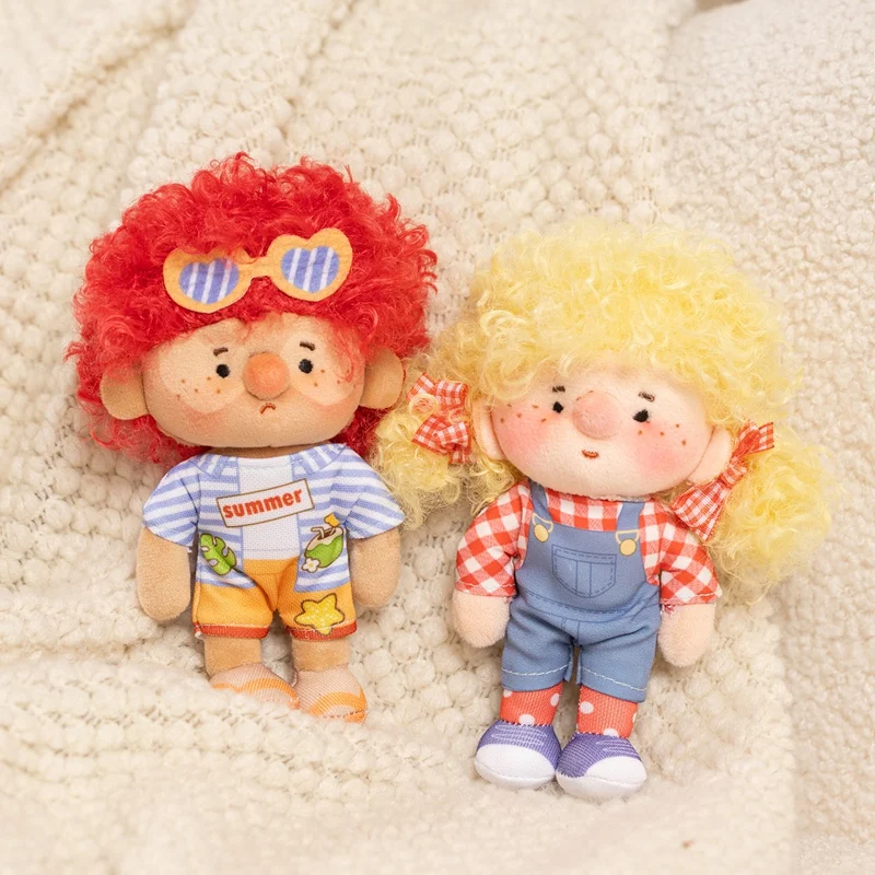 15cm Creative Explosion Curly Hairstyle Cute Big Nose Star Idol Doll Plush Toy Soft Stuffed Anime Figure Dolls for Kids Gifts
