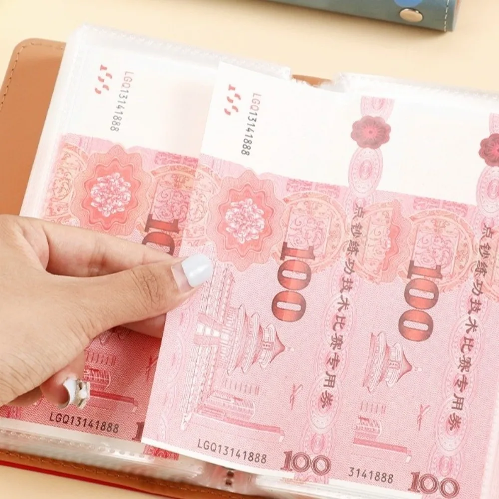 كارتون كابيبارا توفير المال الموثق بو الجلود 100 ورقة مخطط منظم المحفظة تخزين المغلفات النقدية #3