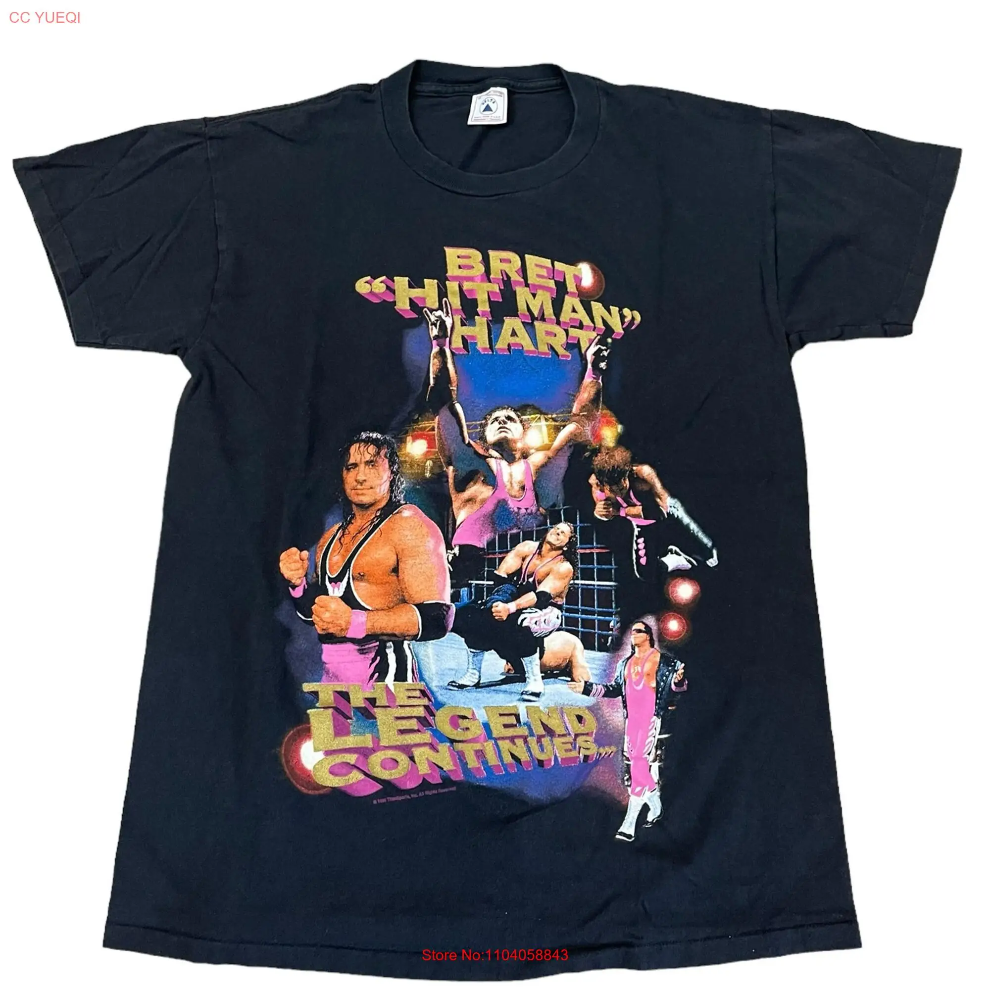 Camiseta Vintage Bret The Hitman Hart, camisa de lucha, manga larga o corta, Wwf, 1996