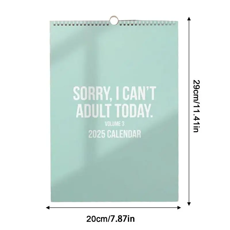 Wall Calendar with Humorous for Adults, Vertical, Mensal, Engraçado, Motivacional, 2025
