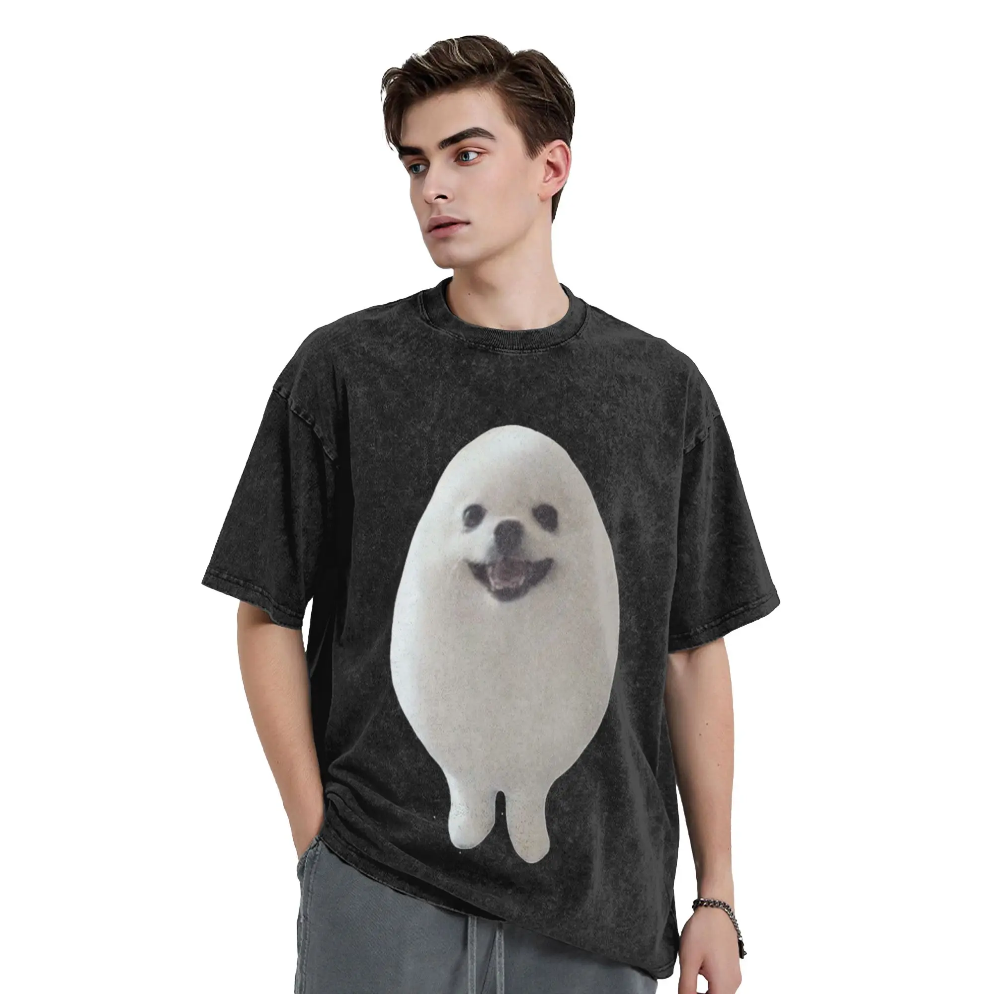 Eggdog T Classic Cool A Washed T Shirt Men's Women's Oversized Cotton Tees Tops