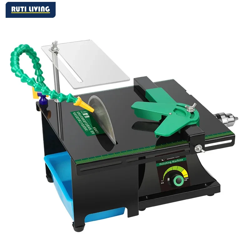 

RUTI 220V 1950W High Power Table Grinder Jade Polishing Machine Small Cutting Saw Grinding Polishing