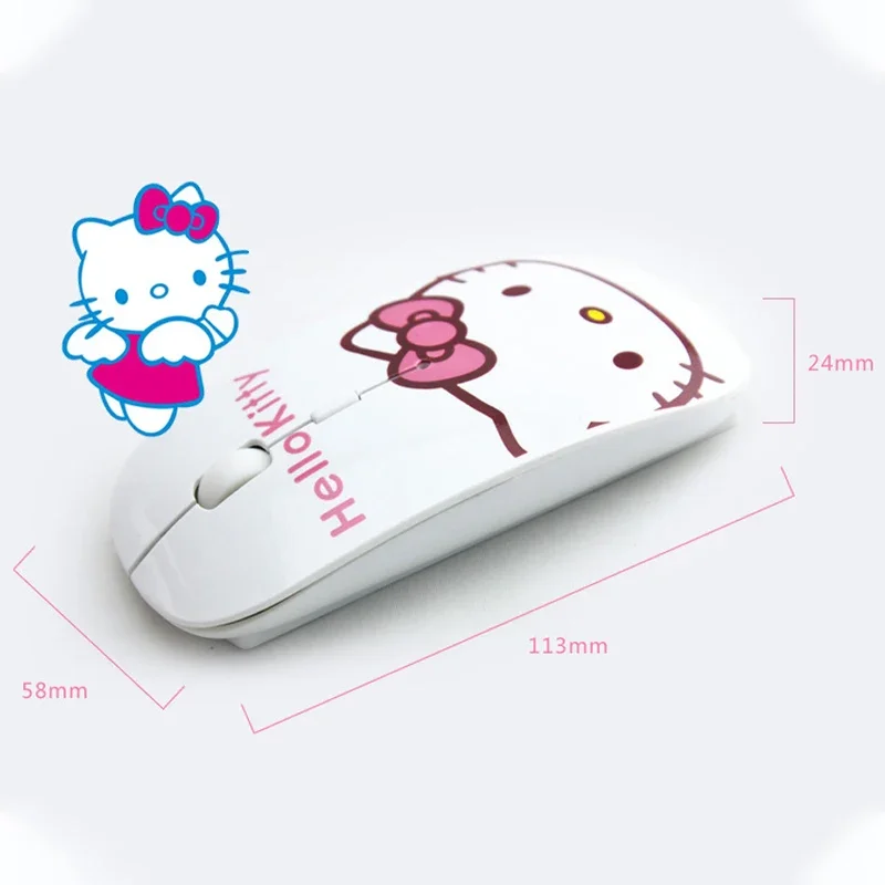 Hello Kitty Wireless Mouse Bluetooth Mouse Kawaii Ultra-thin Silent Gaming Mouse Cute USB 2.4G Mice for IPad Computer Laptop PC