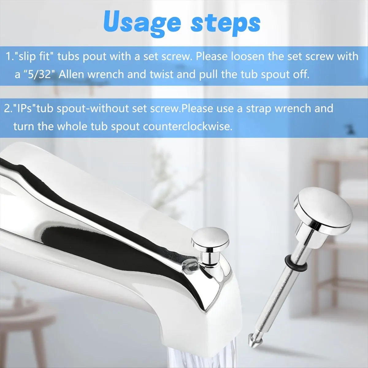 AT16 Set of 4 Tub Spout Diverter Repair Kit - Bathtub Spout with Diverter Repair Kit - Tub Faucet Repair Replacement Parts