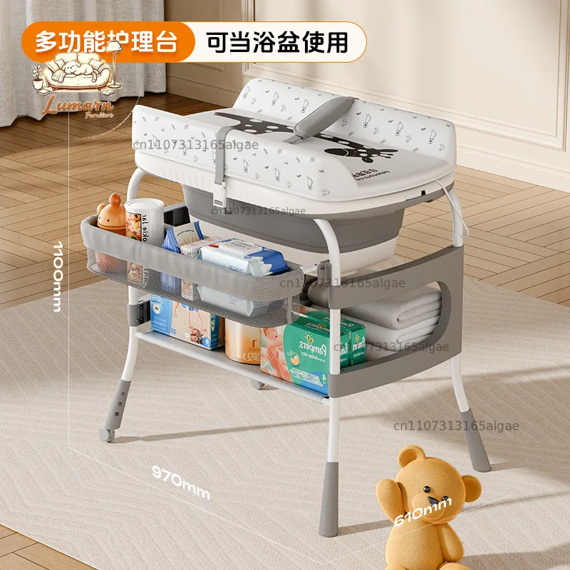Diaper Changing Table 2-in-1 Baby Care Table Newborn Massage Touch Baby Multifunctional Foldable Diaper Changing Table