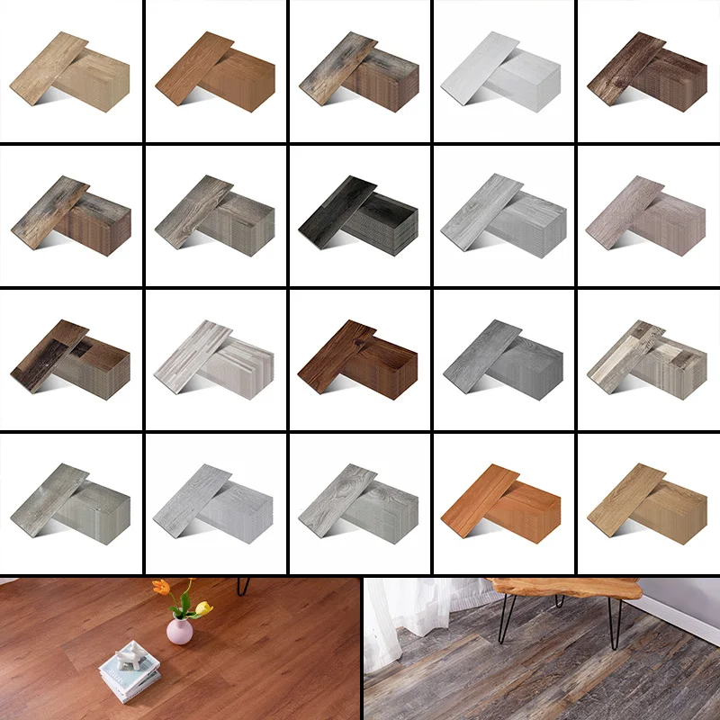 32pcs 45cm Waterproof Self-adhesive Wood Grain Floor Sticker Wood Grain Wallpaper PVC Vinyl Floor Sticker Home Office Decor