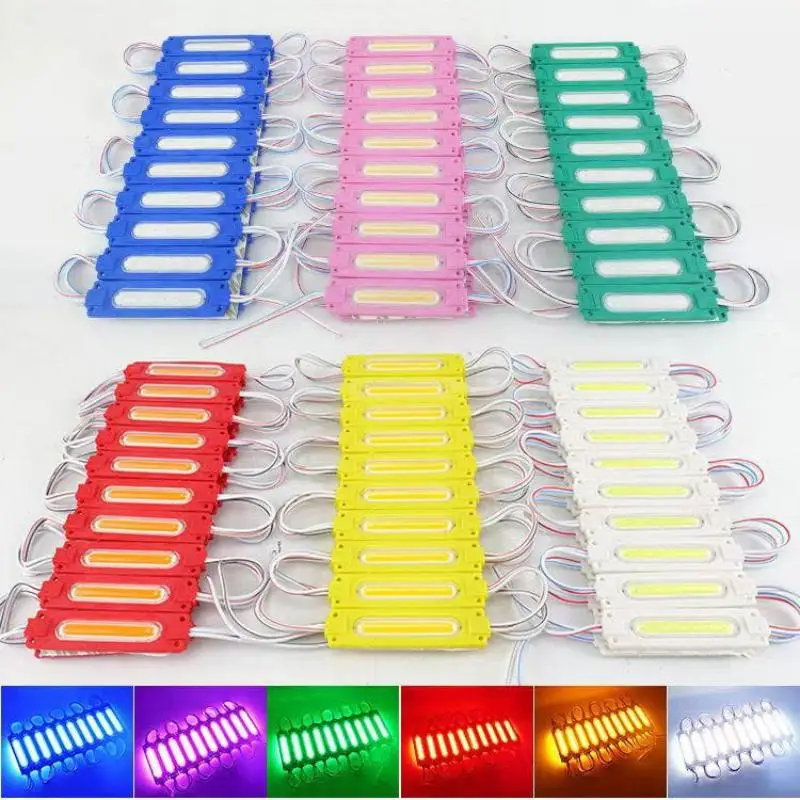 10PCS/lot 12V/24V Multicolour Led Modules COB Light Backlight Shop Banner Waterproof IP65 Decorations Warm White