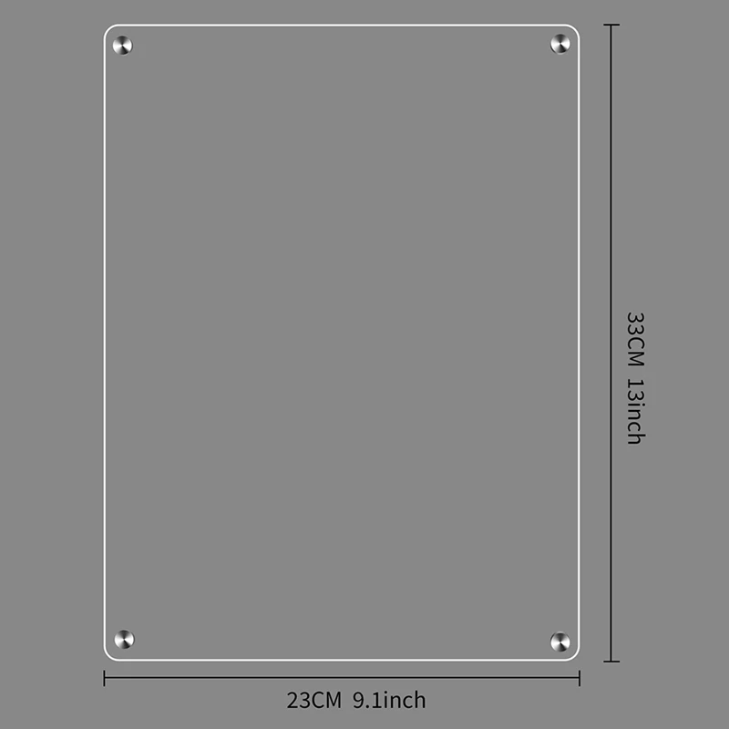 2 uds 9Inx13in acrílico transparente magnético para nevera, tablero transparente de borrado en seco para planificador reutilizable con marcadores de borrado en seco