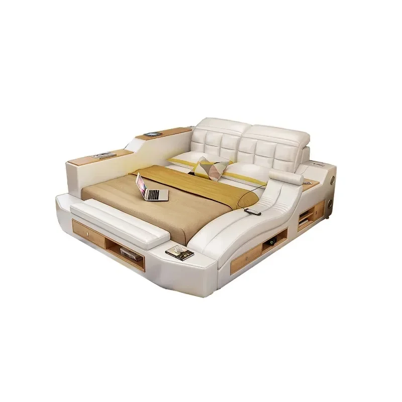Massage tatami leather bed cowhide bed double bed 1.8 meters