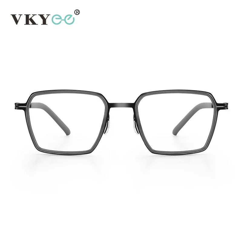 VICKY Simple Geometric Polygon Fashion Pure Titanium Vintage Design Blue Light Protection Glasses Customizable Prescription 2715