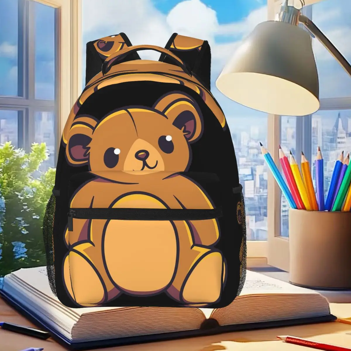 

Bear Cuddly Toy Student Backpack School Bag Hiking Travel Daypack for Men Women Fashion Bookbag Shoulder Bags