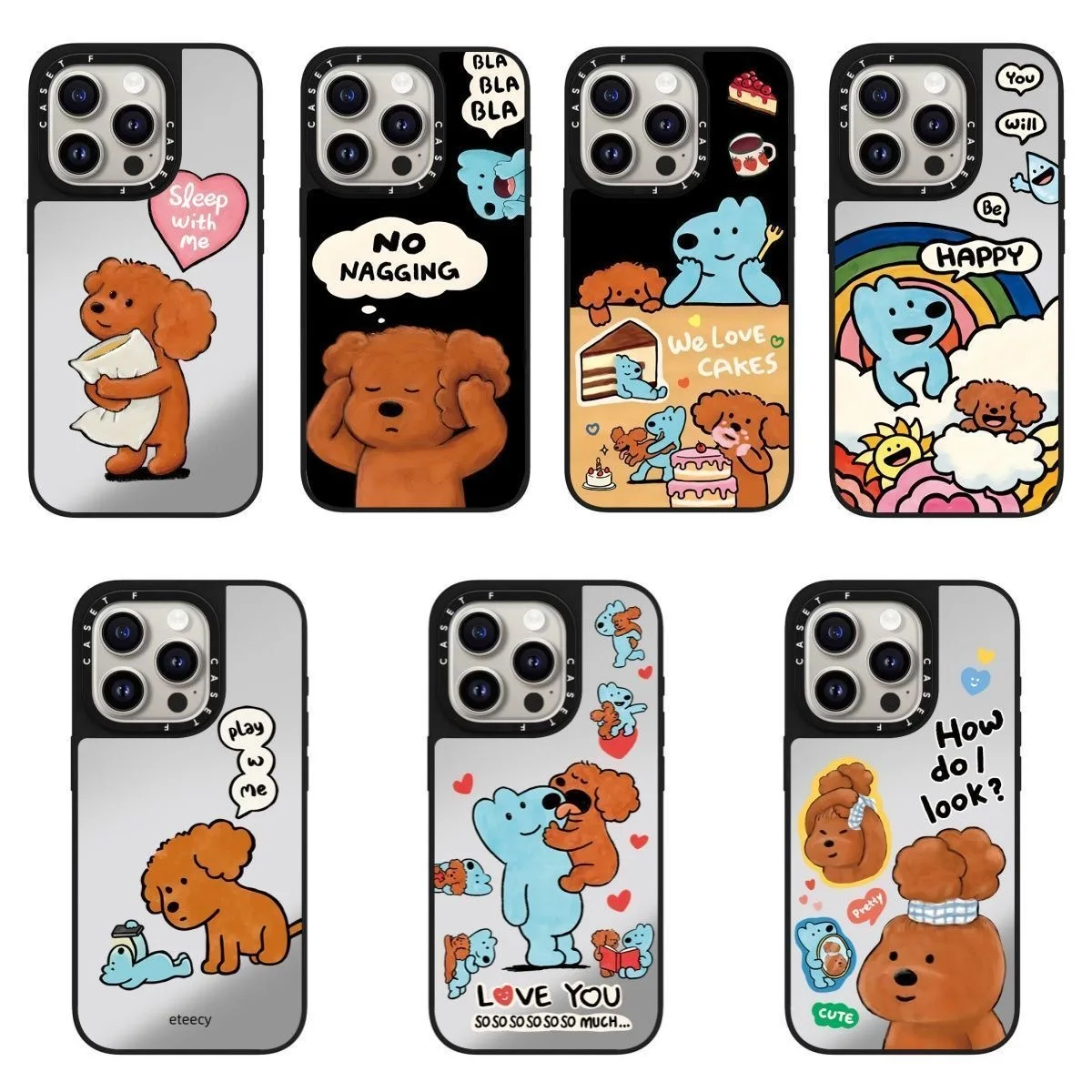 حافظة هاتف Eteecy Cute Dog ذات علامة تجارية مشتركة لهاتف iPhone 16/17 iPhone 15 Pro Max Trendy 14 Mirror #1