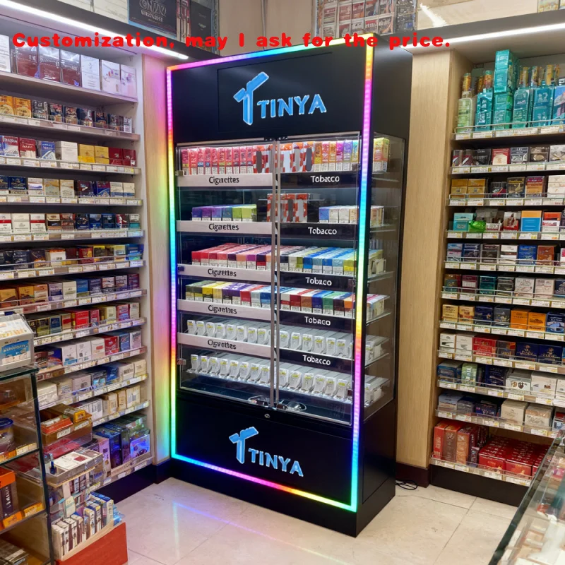 custom.TINYA USA America Display Stand Furniture Rack Floor Display Cabinet Showcase Smoke Shop Convenienc