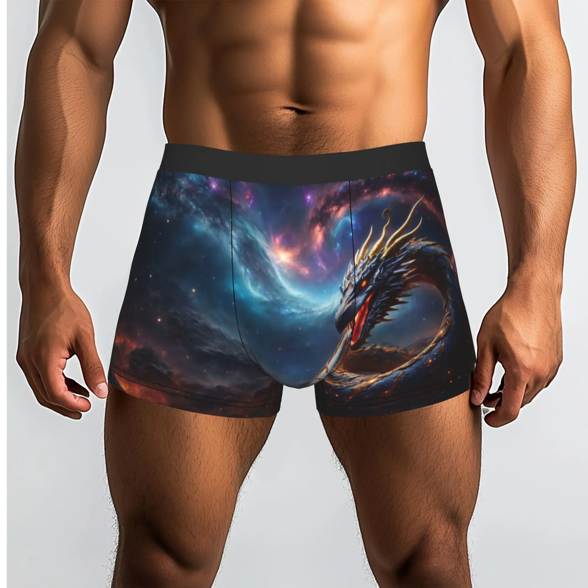 Custom Dragon Galaxy Stars Space Fantasy Underwear Male Printed  Boxer Shorts Panties Briefs Breathable Underpants