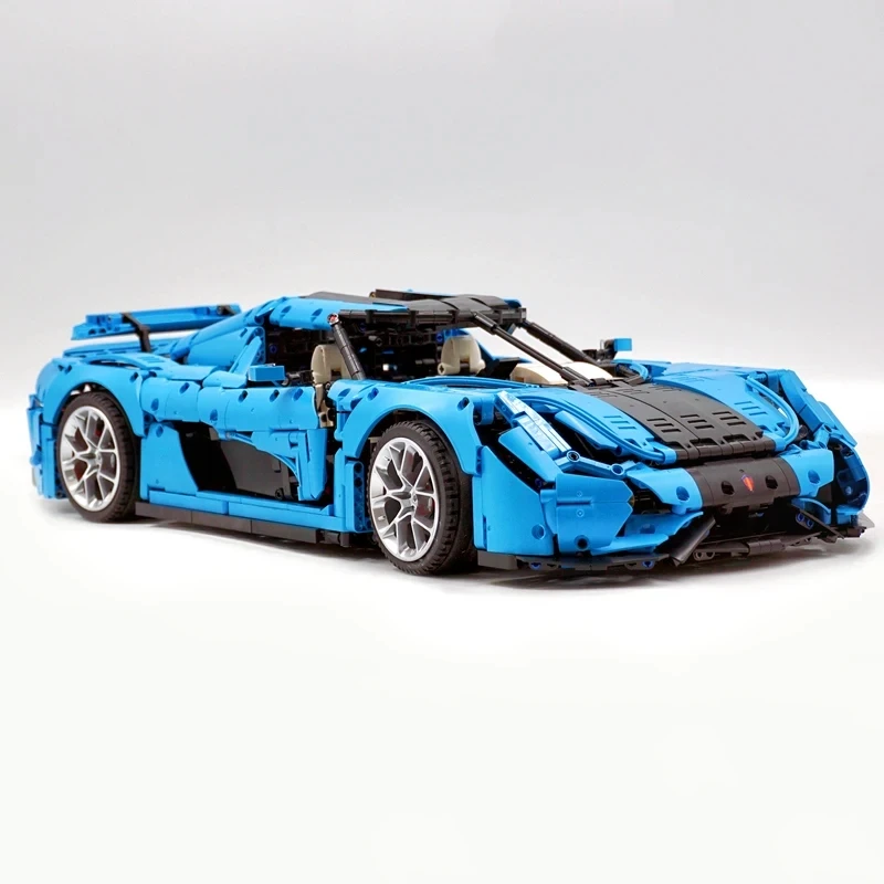 MOC T010 ciudad técnica Super deporte coche de carreras Hypercar bloques de construcción rompecabezas juguete educativo regalos de navidad niños