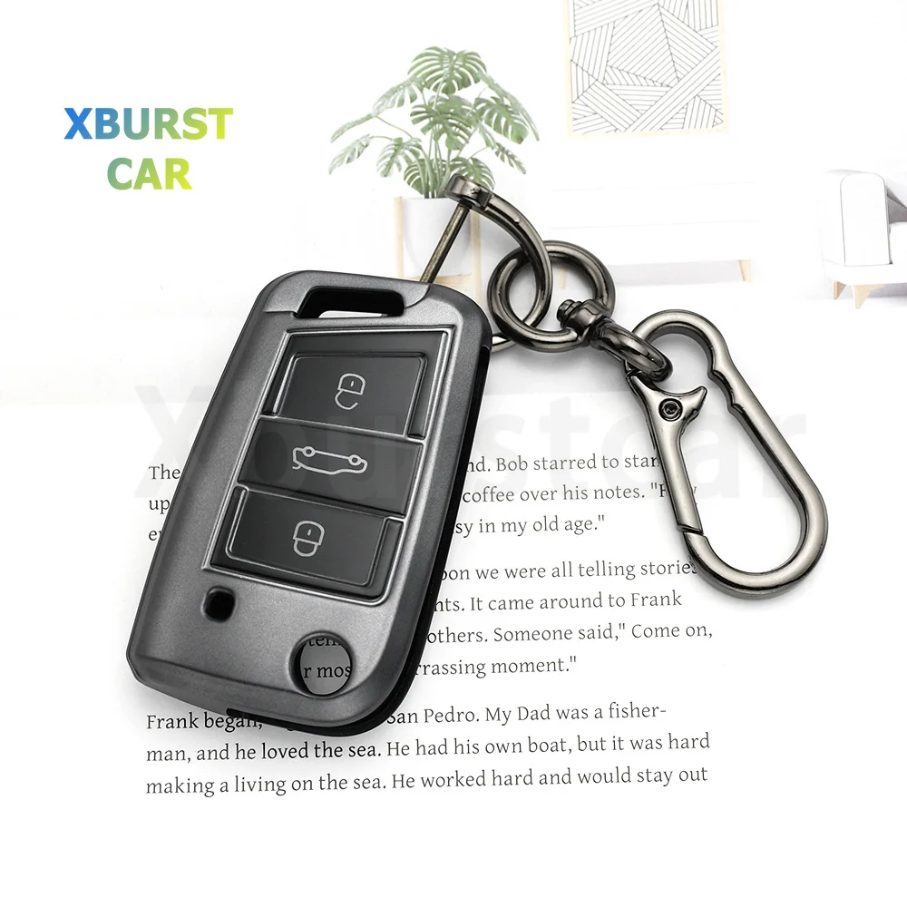 For VW POLO T-Cross T-Roc Tiguan Skoda Octavia Rapid Kodiaq Fabia Seat Ibiza Leon Golf 7 GTI Touran Car Remote Key Case Cover
