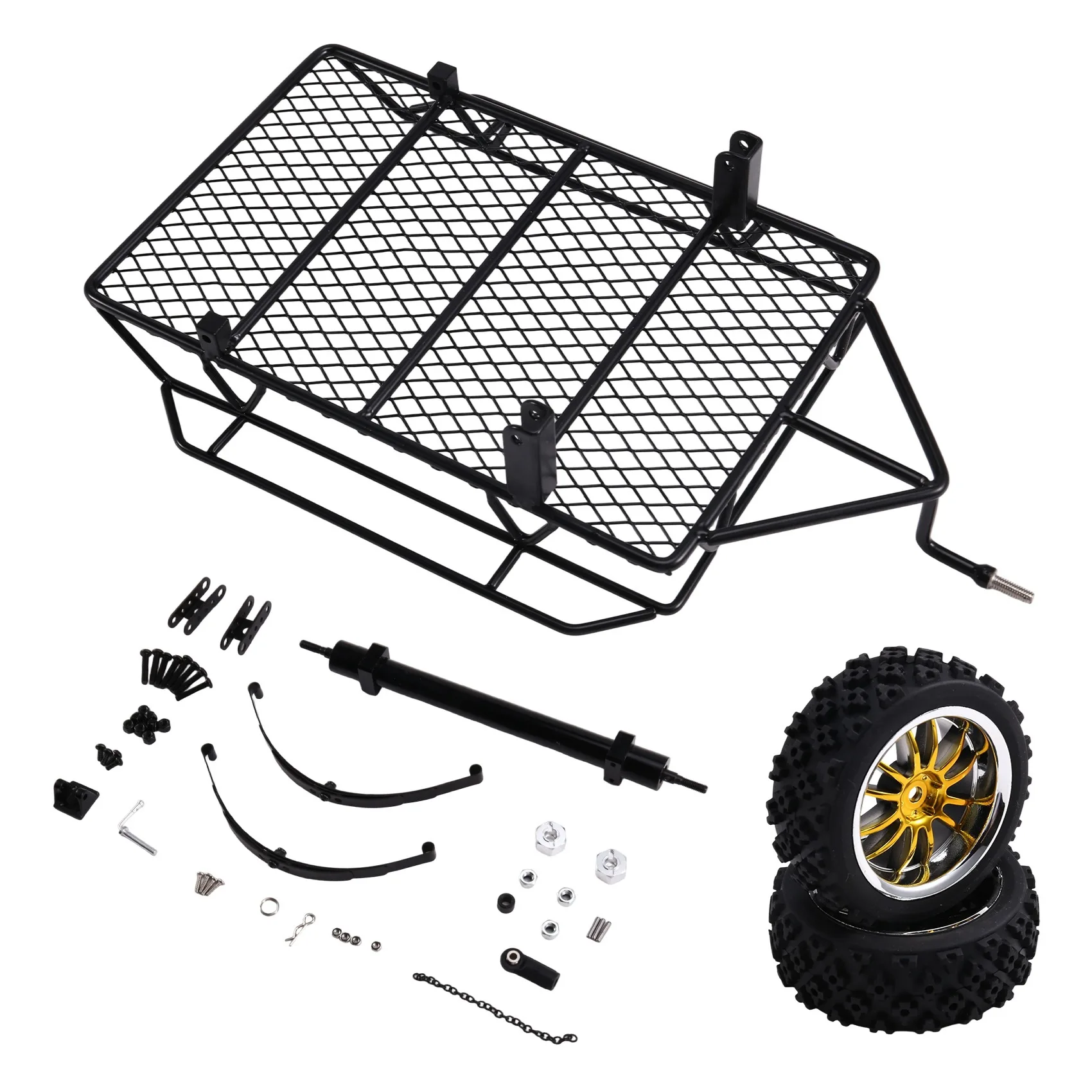 

A48U Metal Simulation Trailer Frame For RC Remote Control For 1/10 TRX-4 TRX4 Axial SCX10 SCX10 II SCX10 III Black