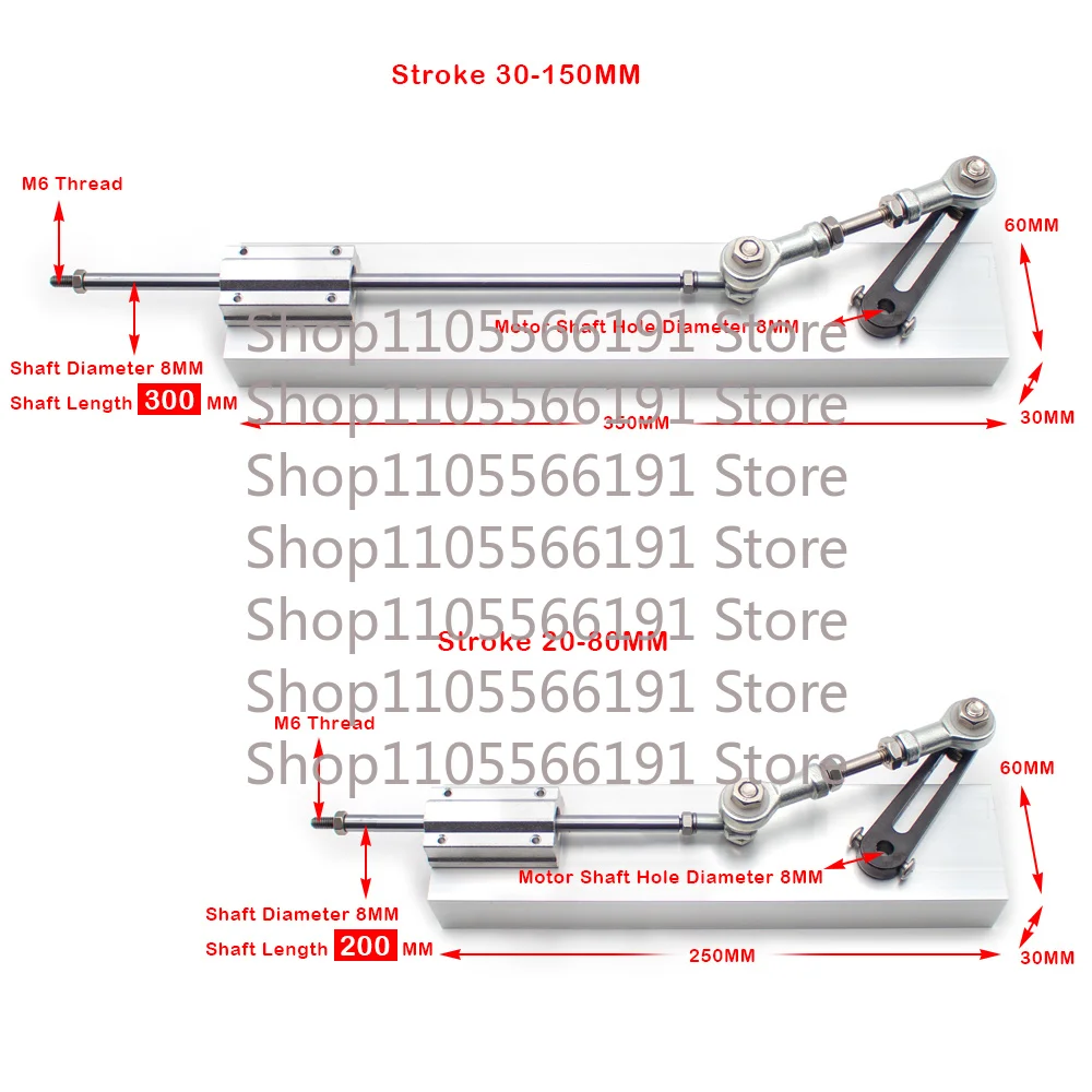 DIY Reciprocating Push Rod Machinery Parts with Crank and Line Axis Adjustable Reciprocating Cycle Linear Actuator Accessories