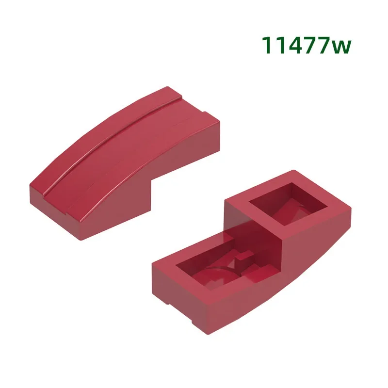 MOC 10PCS Part Bricks 11477W Special Slope Plate Curved 2x1 x 2/3 Building Blocks Kit House Castle Lines Particle Toys Kid Gifts