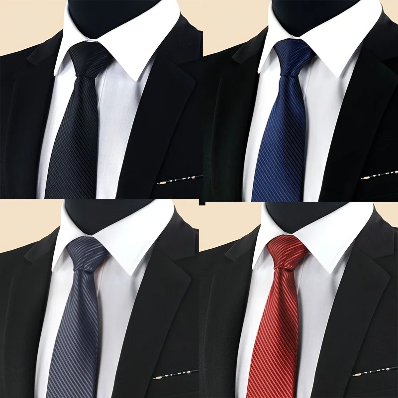 Men's Hand-Tied Tie 8cm (3.15inch) Business Solid Color Black Gray Red Blue Twill Tie Formal Wear Wedding Interview Annual Meeting Party Men's Accessories
