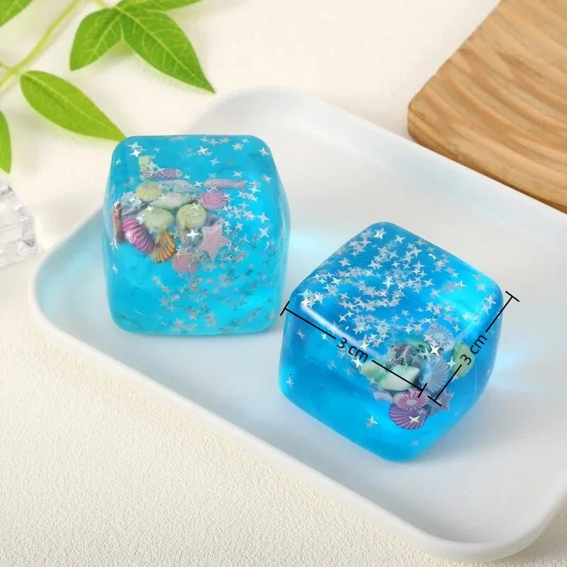 Enchanting Ocean Island Soft Ice Cubes Stress Relief Squeeze Hand Exercise Calming Tool for Adults Soft Ice Cubes Stress Tool
