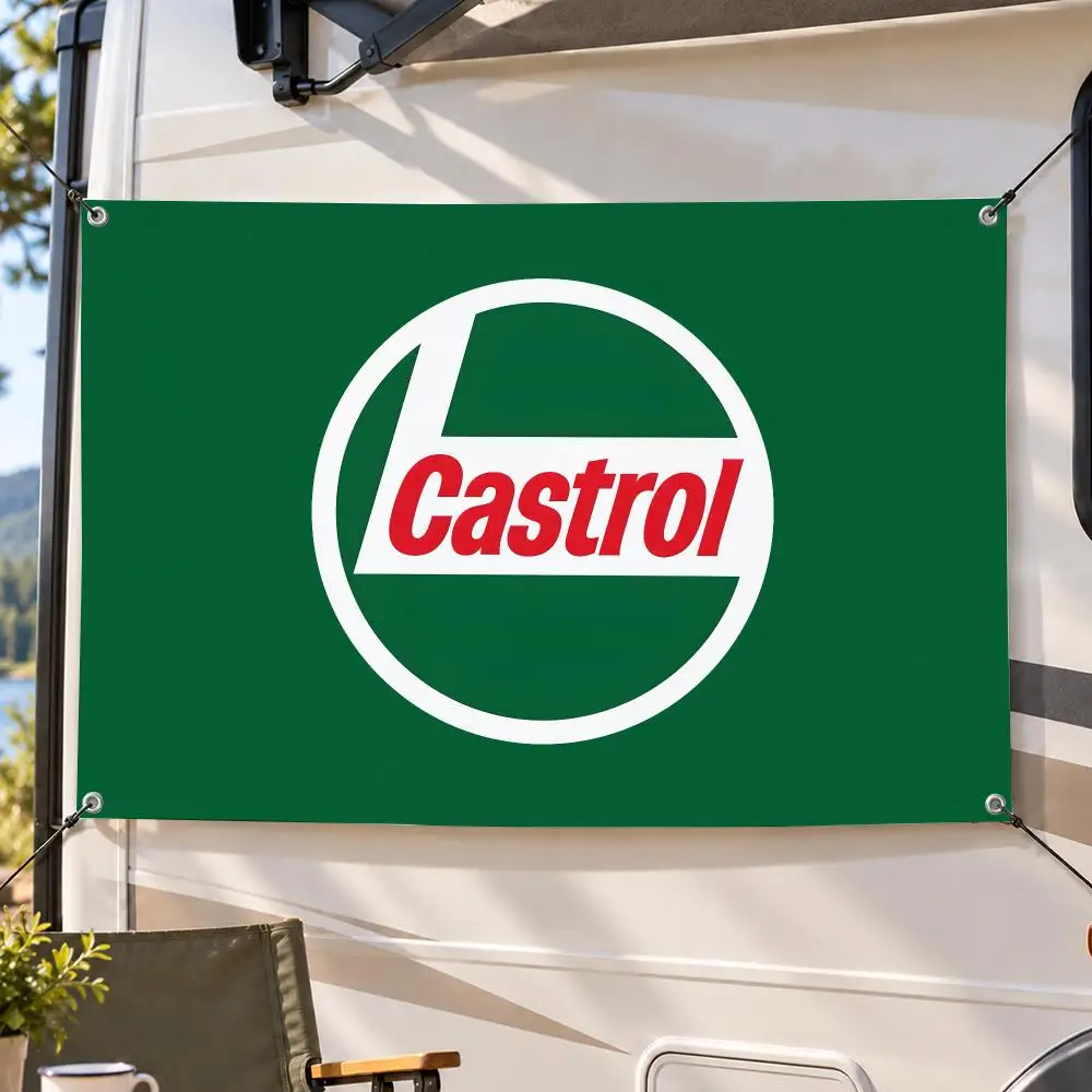 Brand Modern Castrol Motor Oil Flags Decorative Flag Banner Indoor Outdoor Garden Yard Patio Party Camping Wall Decor Gift