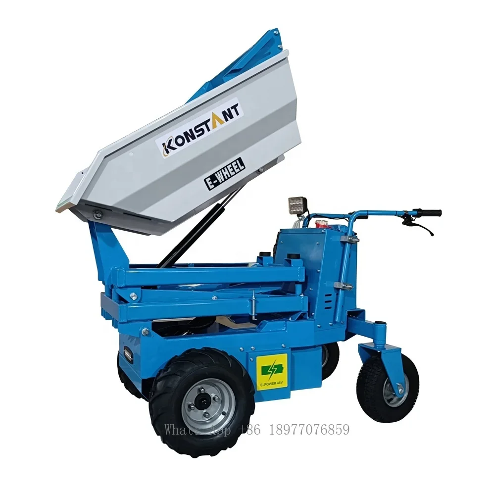 Garden 500kg Battery Power Electric Mini Dumper Loader 4x4 Small Electric Dumper 300kg Electric Motorized Wheelbarrow 500 Kg