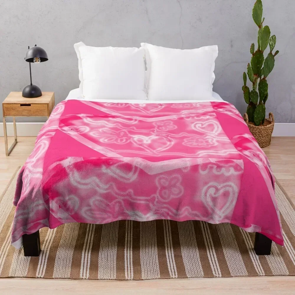 

hearts y2k pink Throw Blanket anime Cute Thermal Furry Blankets